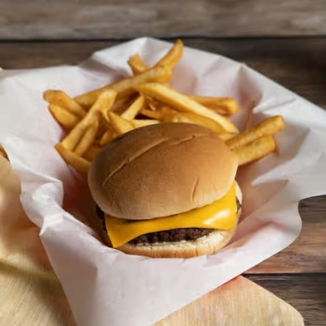 Kids cheese burger.